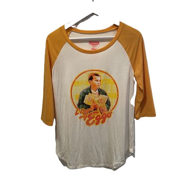 Stranger Things Netflix Raglan L’eggo my eggo Preowned - Picture 1 of 6